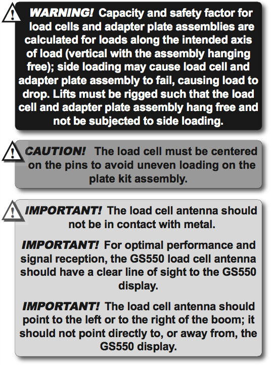 LSI GS Load Cell Warnings